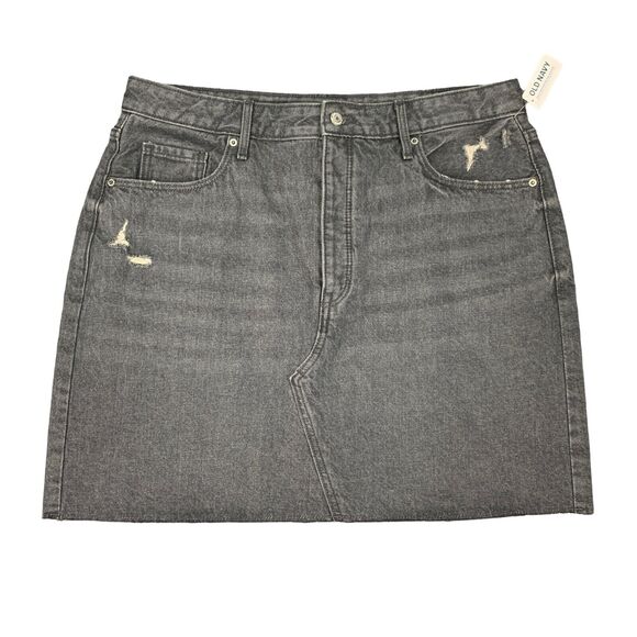 Old Navy Dresses & Skirts - Old Navy Button Fly Jean Skirt Womens 16 Higher High Rise Secret Smooth Pockets